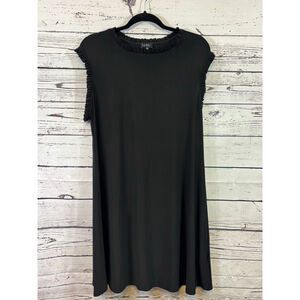 Women's Nicole Miller Black Ruffle Neck Sleeveless Dress 1X